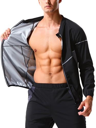 Veste de sudation homme avec fermeture éclair pour éliminer les toxines