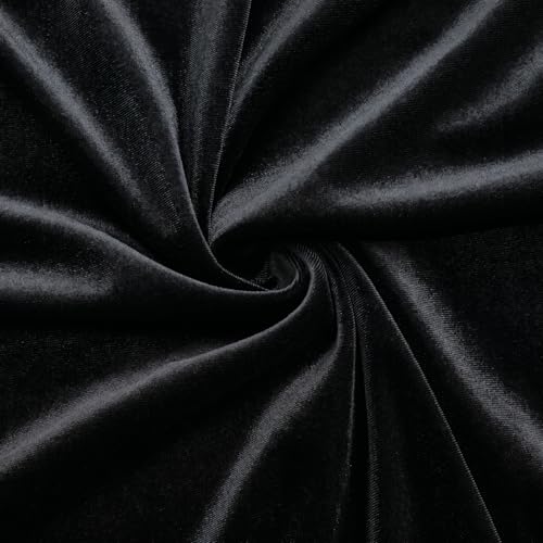 YPDY 1 Yard Black Velvet Fabric 63 Inch Wide Stretch Soft Velvet Fabric Cloth for Sewing Clothes Apparel Crafts - 90% Polyester 10% Spandex