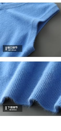 Men's Cashmere Sweater Vneck Sleeveless Winter Solid Color Warm Shoulder Knit Sweater Vest3