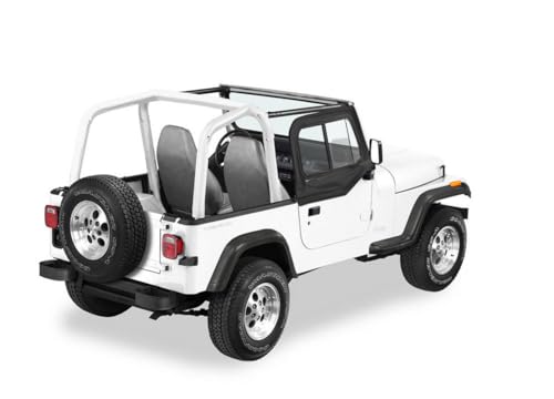 Bestop Upper Door Sliders - Jeep '97-06 Wrangler TJ (Black Denim; Dual Sliding Window)