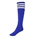 Mystylees Women's Knee High Striped Socks Royal Blue with Three White Stripes, Royal Blue With Three White Stripes, One Size