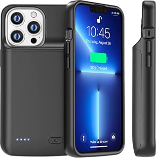 NEWDERY Battery Case for iPhone 14 Pro Max & 13 Pro Max, 5000 mAh Portable Protective Charger Cover, Rechargeable Extended Power Charging Case for iPhone 14 Plus / iPhone 12 Pro Max (6.7 inch)