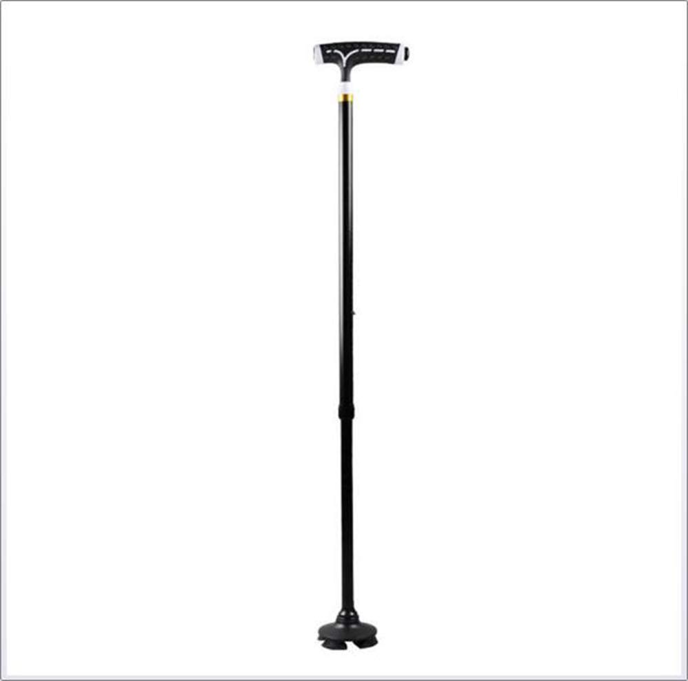 Wózek inwalidzki, lekkie laski do chodzenia, latarka LED, uchwyt T, ergonomiczna regulowana laska dla mężczyzn kobiet przenośna ręka lekka ultra stabilny chodzik, czarna