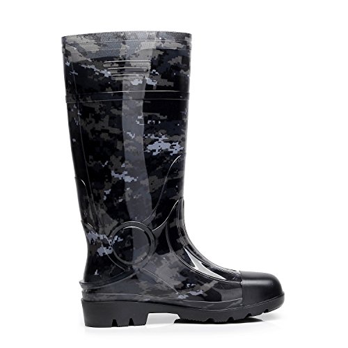 Image of Man Knee High Rubber Rainboots Camo Waterproof Rubber Boots for Garden Man Rain Footwear Size