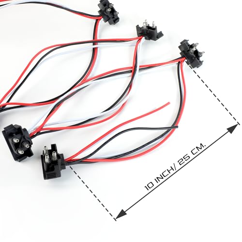MADCATZ Rolo de chicote de fios de plugue de ângulo reto contínuo de 3 pinos de 20 unidades 18G plug