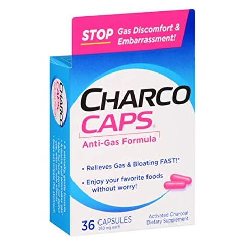 CharcoCaps 260 mg Capsules 36 ea by Charcocaps Cover