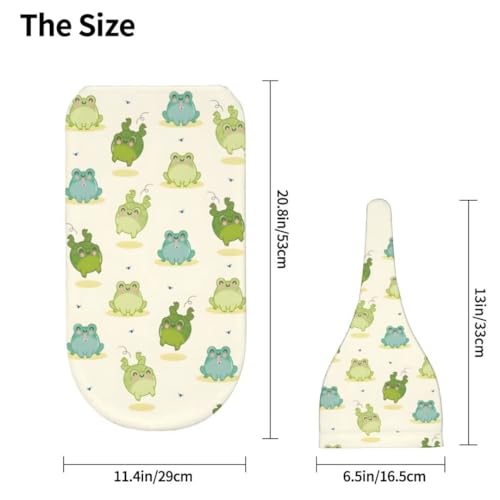 Image of Cartoon Frog Newborn Swaddling Blanket Beanie Hat Sets Soft Baby Receiving Funny Animal Blanket Soft Sleeping Bag New Born Soft Sleep Sacks for Boys Girls
