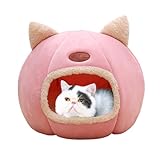 Cat Beds for Indoor Cats, Cozy Cat Cave Bed Dog House Cats Tent with Removable Cushion Pillow, Soft Warm Pet House Puppy Bed, Cute Pet Nest for Kitten Small Dog (Pink, M-13x13x13 Inches)