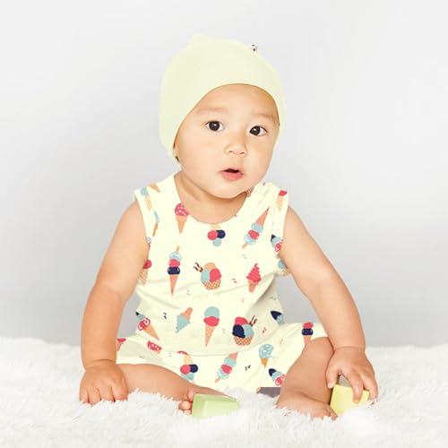 Babysoy Organic Pattern Print Tank Romper Shortall2