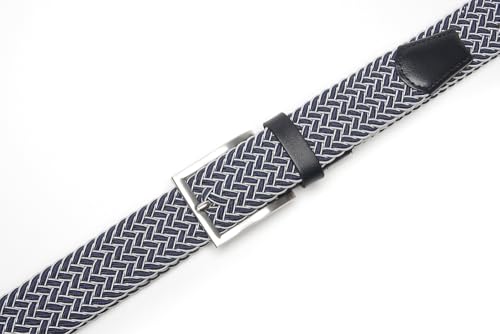 Image of Fabio Valenti Men's Stretch Belt Woven Braided Belt 1 3 /8 for Golf Pants | Solid Buckle, Casual Occasion, Everyday Dress, Handmade,Colorful,Gift