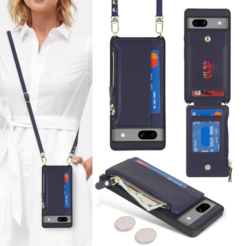 Étui portefeuille Pixel 7a pour femme bleu qui remplace votre sac à main encombrant
