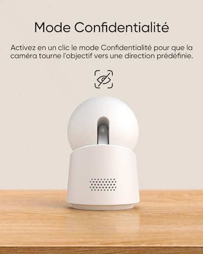 Caméra de surveillance intérieure eufy C220 : 2K, 360°, Wi-Fi - Geekodrome: Boutique d'accessoires geek Technologie d'IA
