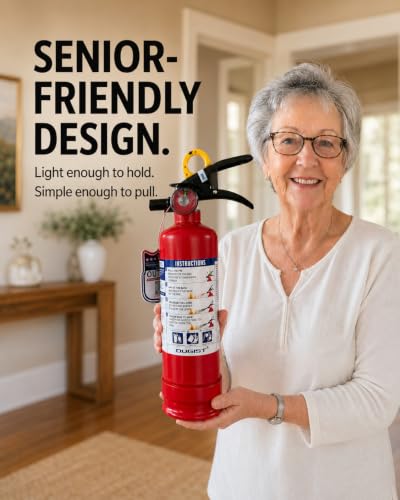 Image of Ougist Pro Fire Extinguisher for Home, 1-A:10-B:C, Dry Chemical, 4 Pack | 2.5 Lb Dry Chemical Set for Small Household, Kitchen and Garage Fires with Quick-Release Handles for Easier Use