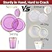 Nervure 350PCS Purple Plastic Plates - Purple Plastic Dinnerware Sets for 50 Guests - 100 Disposable Plates, 150 Gold Silverware, 50 Cups, 50 Napkins for Wedding & Party