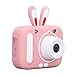 Nachukan 20MP Kids Digital Camera - Child Selfie Camera Toy in Rabbiit Shape, Perfect Toddler Camera for Christmas & Birthday Gifts(Pink)