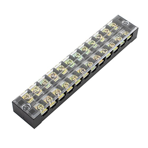 Aexit TB-2512 600V Terminal Blocks 25A 12P Dual Rows 12 Position Wire Terminal Actuator Blocks Block Connector