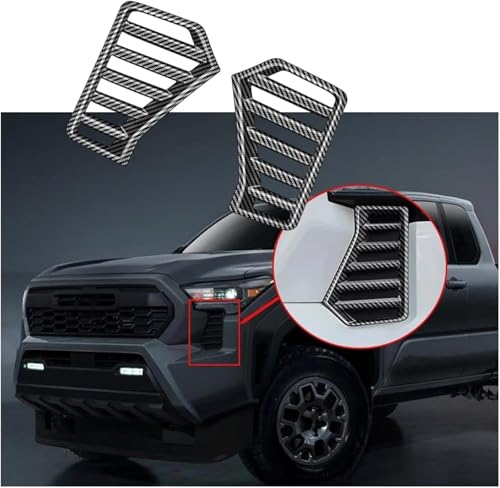 Rejilla de lámpara antiniebla Toyota Tacoma 2024, moldura delantera acabado fibra de carbono 2
