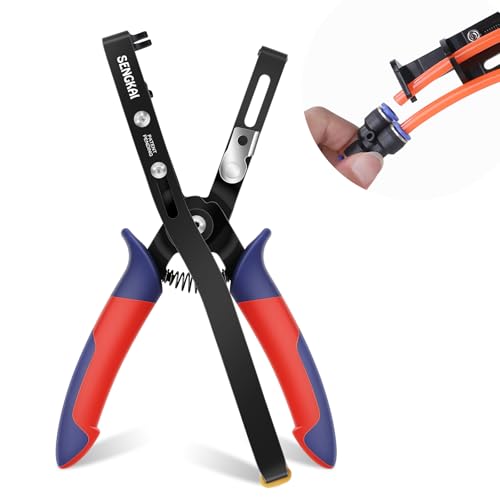 SENGKAI Air Line Pliers Push to Connect Fittings Removal Tool, Disconnect Tool for 1/4” 5/16” (6mm, 8mm) Qucik Connect Air Hose Fittings, Release Pliers for Push-Fit Pneumatic Connectors