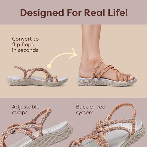 Image of Plaka Explore Walking and Hiking Sandals for Women with Arch Support