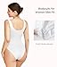 LODAY White Bodysuit Women Scoop Neck Body Suits Sleeveless Double Lined Bodysuit Tank Top（X-Small,White