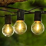 ✨【Ende-zu-Ende Verbindung】✨Die Gesamtlänge der Lichterkette beträgt 16 m, einschließlich 50 + 3 G40 Lampen (7W pro Birne) mit Standard E12 Fassun. Diese Kugel Lichterkette (bis zu 9 Stränge) können von Ende zu Ende verbunden werden, wodurch ein gemütliches und festliches Licht entsteht Atmosphäre für Sie und Ihre Familie.