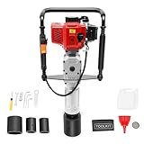 TONFEION Gasolina 52CC 2-Takt Pfostentdriber | con mangas de 55 mm/70 mm/100 mm | 25-45J energía de impacto | arranque manual | refrigeración por aire monocilín | Valla para postes en T