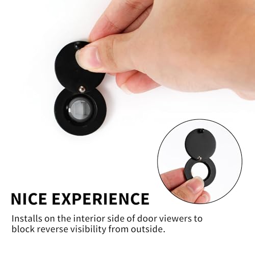 Türspion Abdeckung, Schwarz Türlochabdeckung mit Selbstklebendem, flache Türspionabdeckungen für Hotels