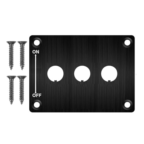 Gebildet Panel de Orificio Montaje de 12mm para Interruptor de Palanca, Indicador LED, Carcasa de Aluminio Negra con Tornillo para Remolque de Barco y Coche