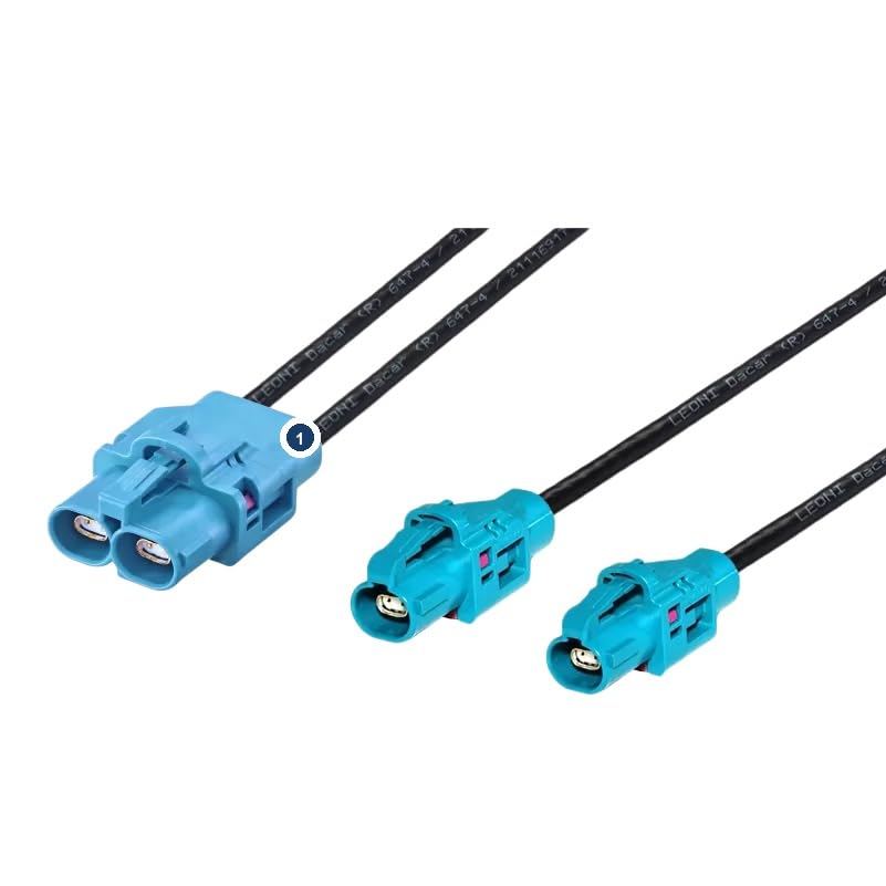 Elecbee H-MTD E6K10B-1CAZ5-Z - Cable de doble puerto E6K10A-1CAZ5-Z con 2 cables Ethernet para automoción con cable de par trenzado blindado de 5 m GG 2 velocidades 251 Wire 100Ω