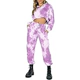 MODSGUE Zweiteilige Outfit Damen Outdoor Tracksuit Outfit Y2k Sweatshirt Leicht Loungewear Beiläufige Freizeitanzug Outfit Set Für Zum Wandern Trekking Fahrrad Oversized Top Oberteil + Hose
