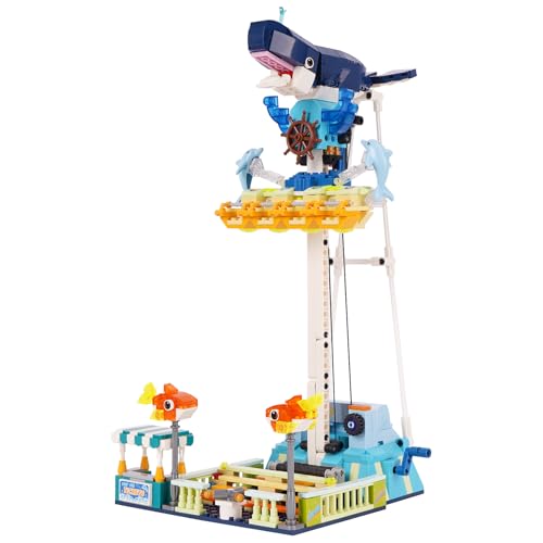 Vinbosion Ensemble de Blocs de Construction pour Parc d'attractions,Tour de Construction en Forme...
