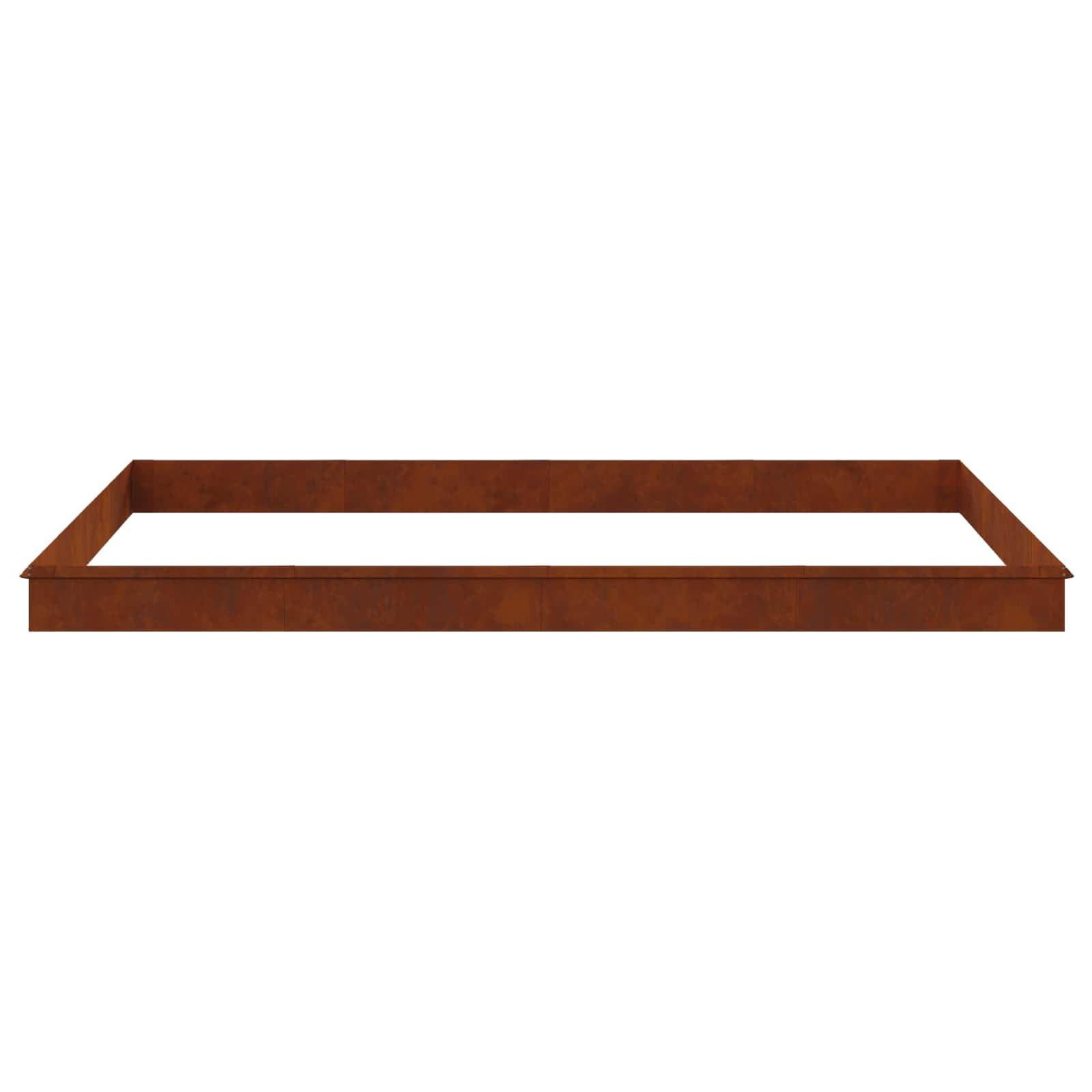 Schneckenzaun 20-teilig aus wetterfestem Stahl rostig, 100 x 3,5 x 25 cm, Beeteinfassung, Rasenkante, Beetumrandung, Mähkante, Palisade, Steckzaun für Garten, Terrasse, Vorgarten