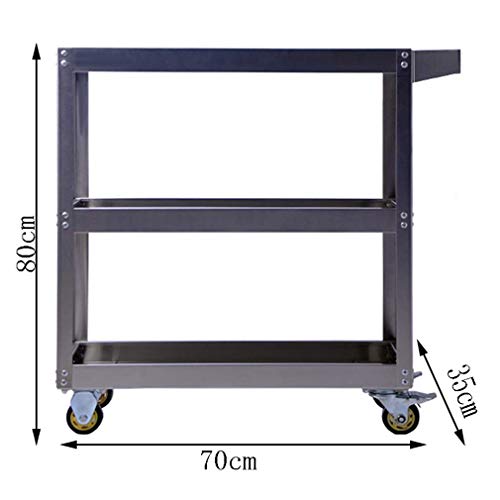 Chariot à outils en acier inoxydable support de rangement garage argent 100KG