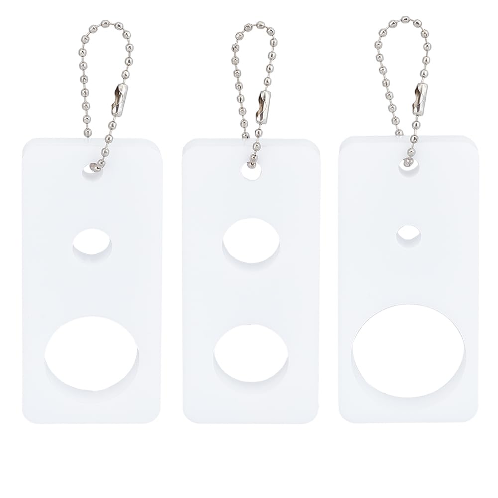 BENECREAT 3Pcs Acrylic Safety Eye Insertion Tool, Rectangle Washers Craft Eyes Tool Eyeball Gauge Board with Ball Chains for Plush Bear Eye