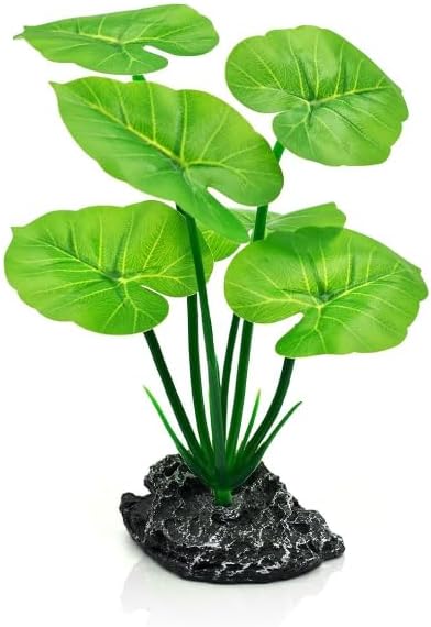 (Similar to stock photo) Artificial Fish Tank Decorations Plants, Aquarium Decor Plant Plastic Realistic Silk Plants for Fish Tank Betta Leaf Pad Hammock for Small Tank, Goldfish 1PCS