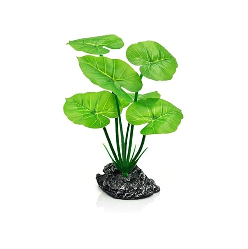 Uoiispet Artificial Fish Tank Decorations Plants, Aquarium Decor Plant Plastic Realistic Silk Plants for Fish Tank Betta Leaf Pad Hammock for Small Tank, Goldfish, Reptiles 1PCS