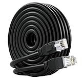 FTP Shielded Cat 6 Outdoor Ethernet Cable 10 FT, 10Gbps 550MHz 23AWG OFC Pure Copper, Direct Burial Waterproof UV Resistant Indoor/Outdoor RJ45 LAN Internet Cord for Router/Server/PC/IP Camera, Black
