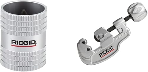 RIDGID 29983 Modelo 223S 14" a 1-14" Tubería de cobre y acero inoxidable interiorexterior y escariador de tubería y Escariador de tubería y cortador