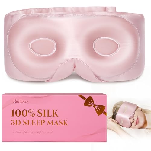 BeeVines Máscara de Sono 3D em Seda Pura para Mulheres