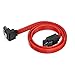 deleyCON 60cm SATA 3 Kabel Nylon 6 Gbit/s Datenkabel SATA III Anschlusskabel Serial ATA Verbindungskabel für Mainboard & Festplatte HDD SSD 1 S-ATA L-Stecker 90° Gewinkelt Rot