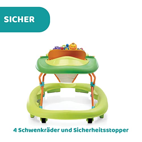 Chicco Laufgerät Walky Talky mit Elektronischem 3D-Spielcenter Dschungel, Green Wave