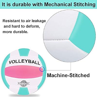 EVZOM 6 Pack Volleyballs Soft Beach Volleyball Official Size 5 for Outdoor/Indoor/Pool/Gym/Training Premium Volleyball Durability Stability Sports Ball with Pump
