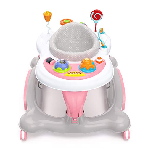 Storkcraft 3-in-1 Activity Walker and Rocker with Jumping Board and Feeding Tray, Interactive Walker for Toddlers and Infants, Pink by Storkcraft - Image 5