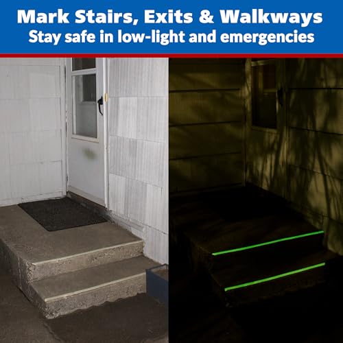 Image of Gaffer Power Glow in The Dark Gaffer Tape 1 inch x 15 ft - Photoluminescent Safety Tape, No Residue, Made in USA, Cloth Tape for Stairs, Exits, Walkways & Hazard Marking