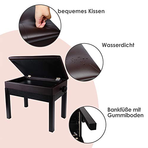 TOLEAD Tabouret Piano,Réglable en Cuir PU avec Rembourrage Imperméable Banquette Siège pour Piano-Marron (55 x 33 x 48… - Les Beatles, Paul McCartney, John Lennon, RIngo Starr, George Harrison TOLEAD Tabouret Piano,Réglable en Cuir PU avec Rembourrage Imperméable Banquette Siège pour Piano-Marron (55 x 33 x 48… – Image 6