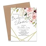 Floral Bridal Shower Invitations, Elegant Bridal Shower Invitations, Your choice of Quantity and...