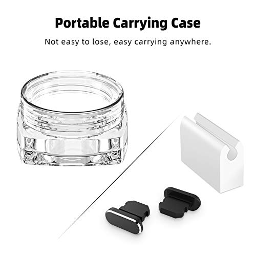 Titacute 2 Pack Anti Dust Plugs For Iphone 14 Pro Max 13 11 12 Mini Dust Cover 8 Pin Dust Plug + Mini Storage Box Iphone Charging Port Plugs For Iphone Xs Xr X 8 7 Plus Se Airpods Ipad Mini Air Black #TOP5