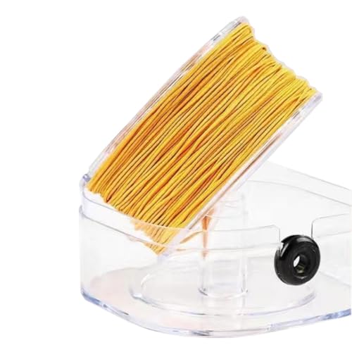 Jeavdarn 弾力紐 ゴム紐 弾力線 太さ1mm 約35m巻 超強力 高耐久 軽量 細い 数珠ブレスレット・数珠ブレス・腕輪念珠製用 修理 交換 中通し ボックスパッケージ (黄色)