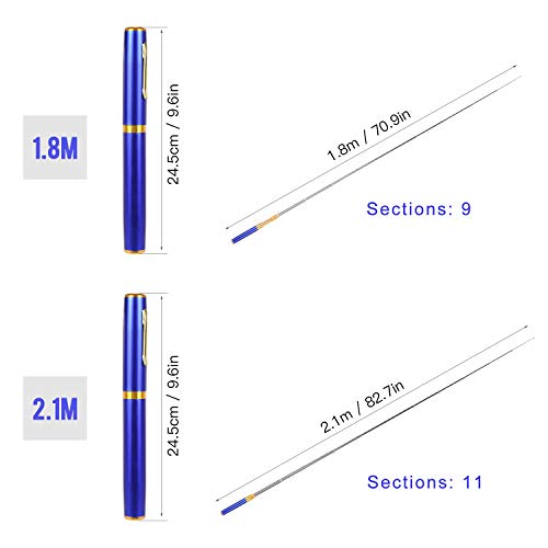 Cana de pesca, Andoer Caneta de bolso telescópica Vara de pesca Mini vara de pesca Acessórios de pes