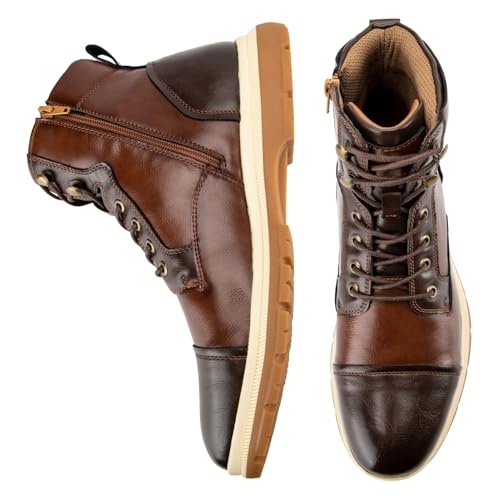 JITAI Men's Dress Oxfords Lace-Up Boots, Comfortable Casual Hiking Winter Work Shoes with Rubber Sole3